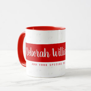 handgeschriebener Schriftart Stylesname rot Tasse