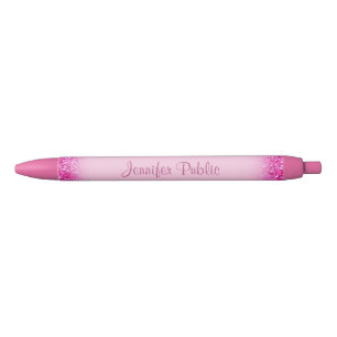 Handgeschriebener Skriptname Girly Pink Glitzer Tr Kugelschreiber