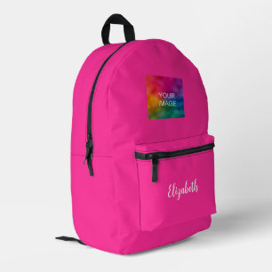 Handgeschriebener Skriptname Pink Solid Color Nied Bedruckter Rucksack