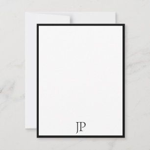 Handgeschriebener Skripttext-Elegant Monogram Clas Mitteilungskarte
