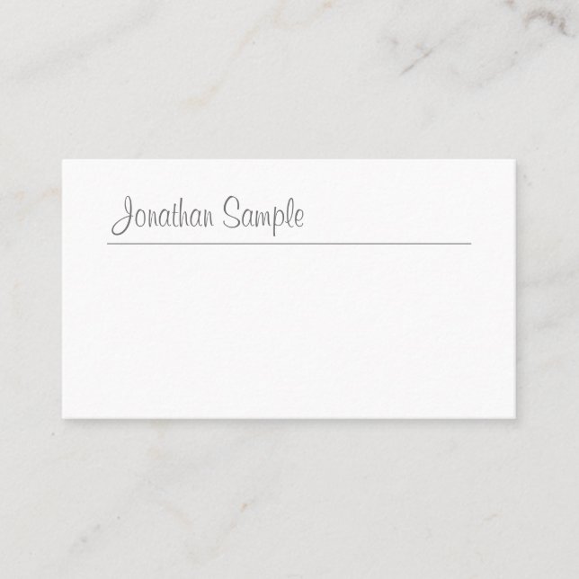 Handgeschriebener Text Stilvoll Design Minimalisti Visitenkarte (Vorderseite)