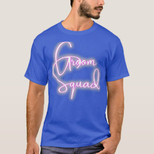 Handgeschriebener Typ Groom Squad Pink Design Shad T-Shirt