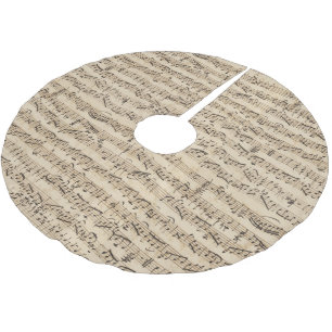 Handgeschriebener Vintager Notenrock-Rock Polyester Weihnachtsbaumdecke