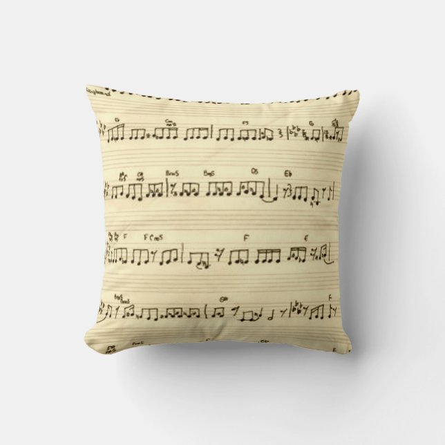 Handgeschriebenes Blatt Music Song Ivory Kissen (Vorderseite)