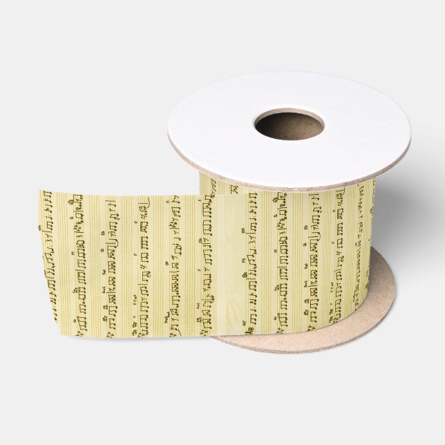 Handgeschriebenes Blatt Musik Song Antique Ivory R Satinband (Spule)