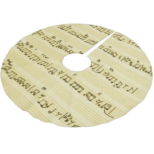 Handgeschriebenes Blatt Musik Song Notes Antique I Polyester Weihnachtsbaumdecke