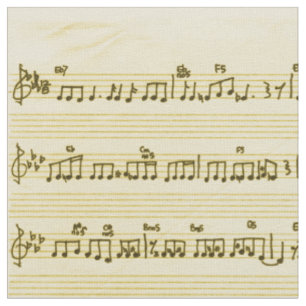 Handgeschriebenes Blatt Musik Song Notes Antique I Stoff