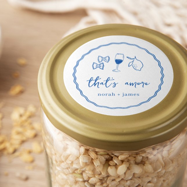 Handgeschriebenes Brautparty "That's Amore" Runder Aufkleber (Von Creator hochgeladen)