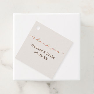 Handgeschriebenes Dankeschön-Skript Geschenkanhänger