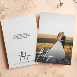 Handgeschriebenes einfaches Foto Vielen Dank Karte