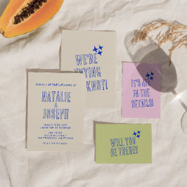 Handgeschriebenes farbiges Retro Fett Einzigartige Einladung