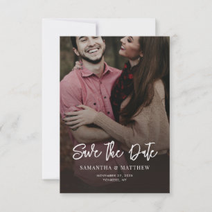 Handgeschriebenes Foto Elegant Wedding QR Code Save The Date