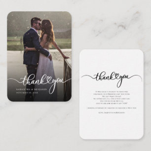 Handgeschriebenes Foto Hochzeit Vielen Dank Mitteilungskarte