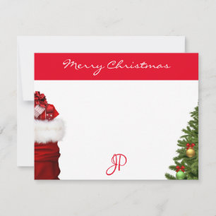 Handgeschriebenes, frohe Weihnachts-Text-Monogramm Mitteilungskarte