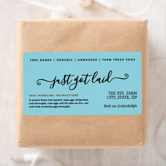 Handgeschriebenes Funny Chicken Egg Etikett (Insitu)