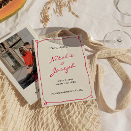 Handgeschriebenes, Gezeichnet Retro Whimsical Foto Save The Date