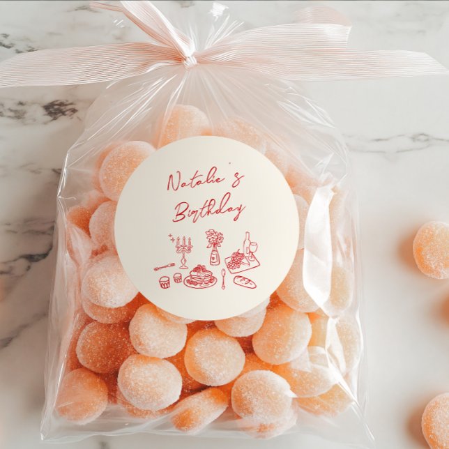 Handgeschriebenes Gezeichnet Spielzeug Geburtstags Runder Aufkleber (Von Creator hochgeladen)