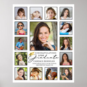 Handgeschriebenes Graduate Script 15 FotoCollage Poster