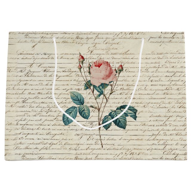 Handgeschriebenes Letter-Skript für elegante Vinta Große Geschenktüte (Vorderseite)