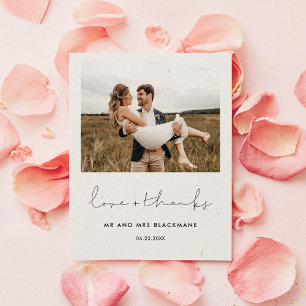 Handgeschriebenes minimalistisches Hochzeitsfest F Dankeskarte