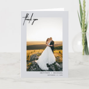 Handgeschriebenes modernes Grau Vielen Dank Dankeskarte