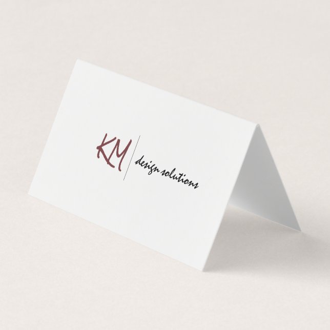 Handgeschriebenes Monogramm | Einfaches Unternehme Visitenkarten (Vorderseite)