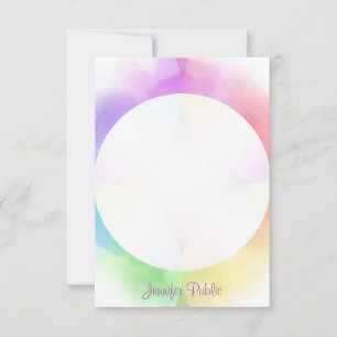 Handgeschriebenes Monogramm Personalisierte Farbe Mitteilungskarte