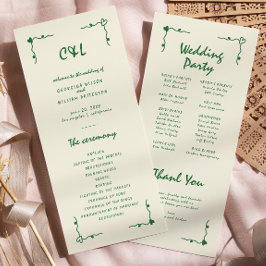 Handgeschriebenes Programm für den grünen Flachbil