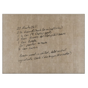 Handgeschriebenes Rezept Family - Benutzerdefinier Schneidebrett