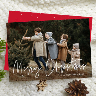 Handgeschriebenes Schriftzug Rot Frohe Weihnachten