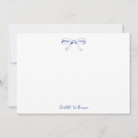 Handgeschriebenes Script Coquette Bow Blue Brautpa