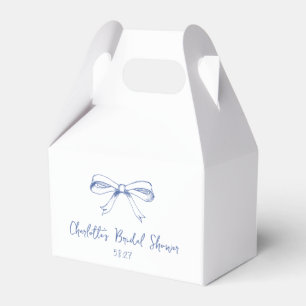 Handgeschriebenes Script Coquette Bow Blue Brautpa Geschenkschachtel