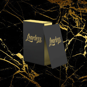 Handgeschriebenes Script Fearless Gold Glitzer Bla Spielkarten