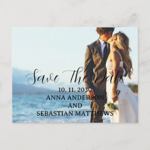 Handgeschriebenes Script-Foto Save the Date Postka Postkarte