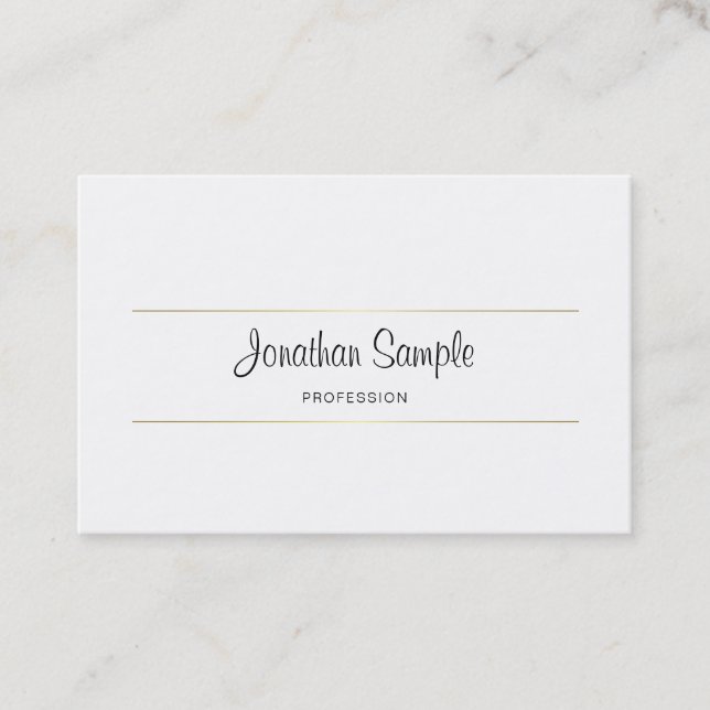 Handgeschriebenes Script Gold Creative Design Luxe Visitenkarte (Vorderseite)