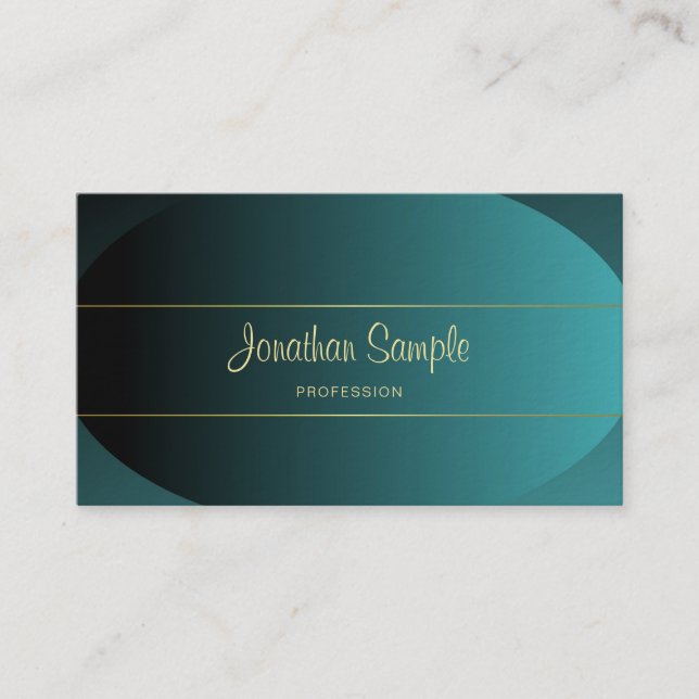Handgeschriebenes Script Gold Elegantes Design Lux Visitenkarte (Vorderseite)