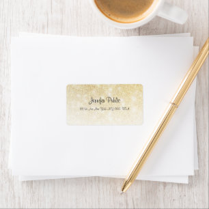 Handgeschriebenes Script Gold Glitzer Einfache Vor Adressaufkleber