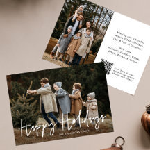 Handgeschriebenes Script Happy Holidays QR Code 2 