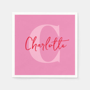 Handgeschriebenes Script Quirky Whimsy Mit Monogra Serviette