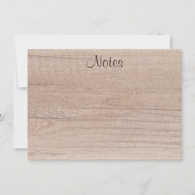 Handgeschriebenes Skript Elegant Natural Wood Look Mitteilungskarte (Vorderseite)