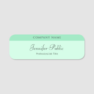Handgeschriebenes Skript Elegante Template Mint Gr Namensschild