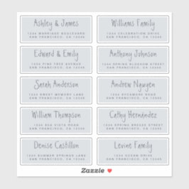 Handgeschriebenes Skript Hochzeitsgast-Adressliste Aufkleber