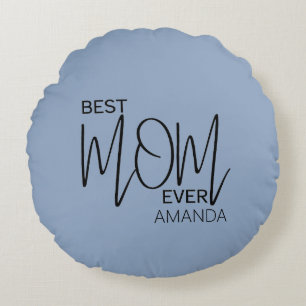 Handgeschriebenes Skript Minimalistisch Beste Mama Rundes Kissen