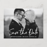 Handgeschriebenes Skript Save the Date Schwarz und