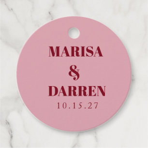Handgeschriebenes Skript Whimsical Pink Custom Wed Geschenkanhänger