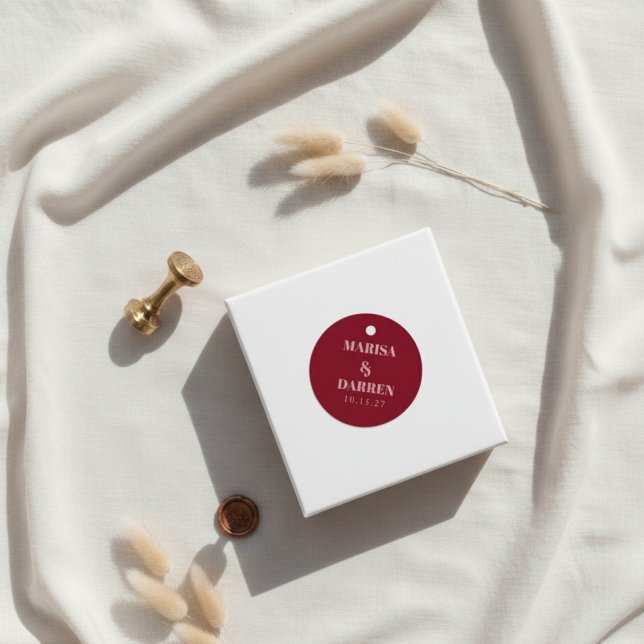 Handgeschriebenes Skript Whimsical Pink Custom Wed Geschenkanhänger (Von Creator hochgeladen)