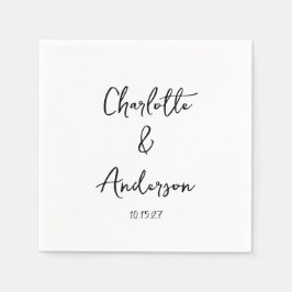 Handgeschriebenes Skript Whimsical White Custom We Serviette