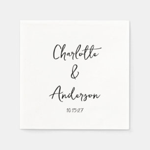 Handgeschriebenes Skript Whimsical White Custom We Serviette
