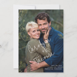 Handgeschriebenes Typografy Names Foto Save the Da Date