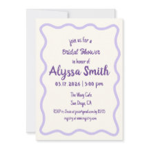 Handgeschriebenes Wavy Border Lavender-Brautparty